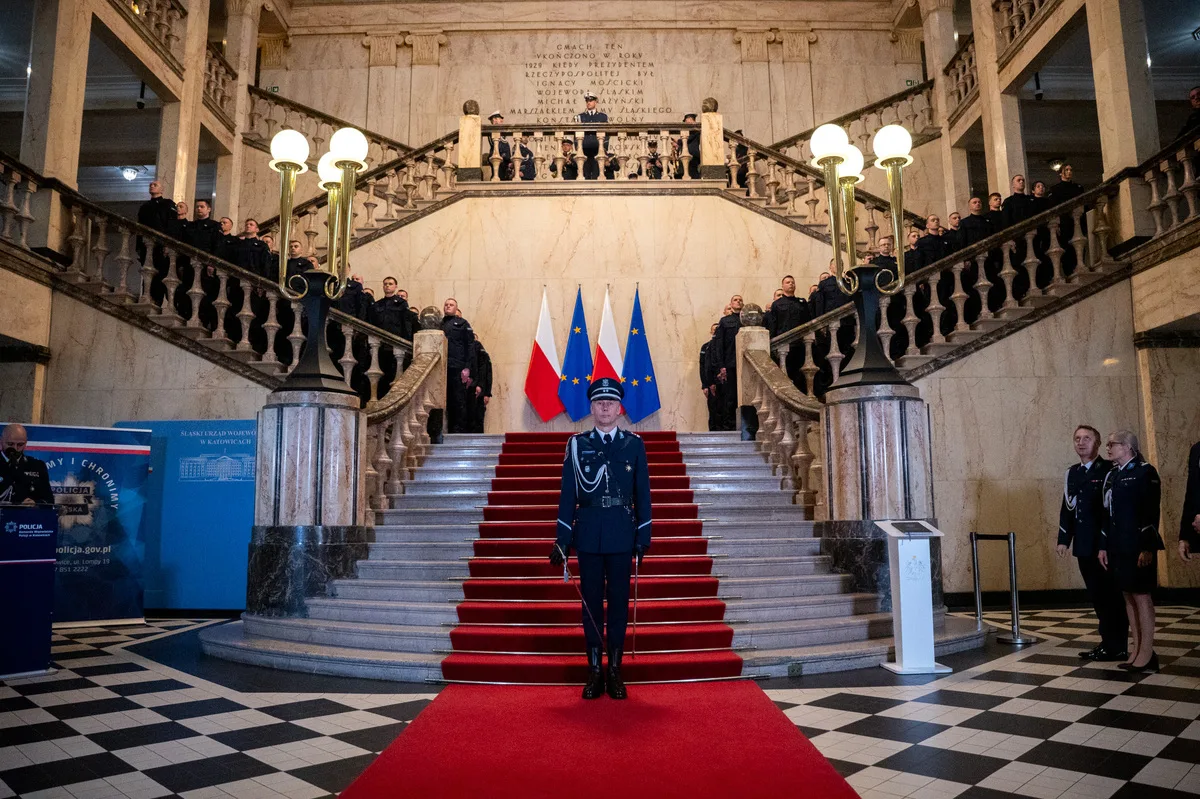 Ceremonia ślubowania nowo zatrudnionych policjantów w województwie śląskim