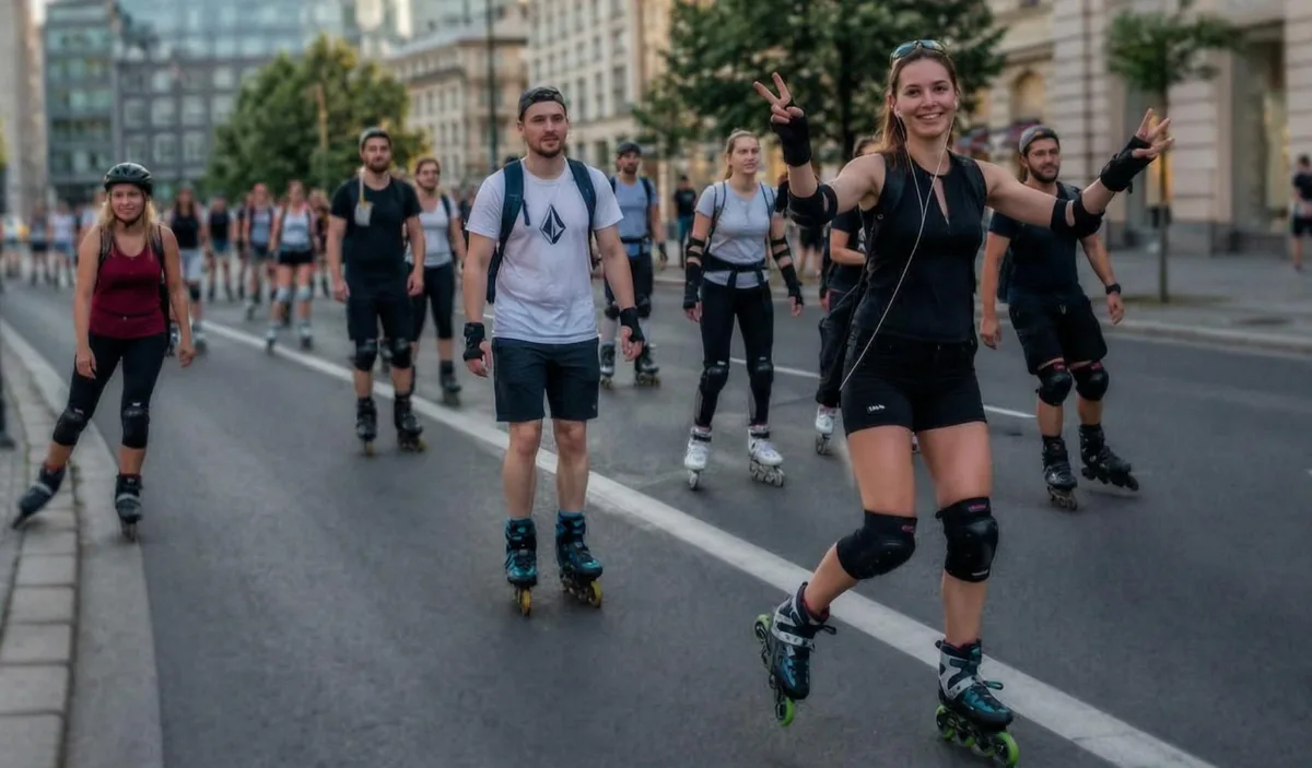 Rolkarze na gliwickich ulicach podczas ISOVER Nightskating