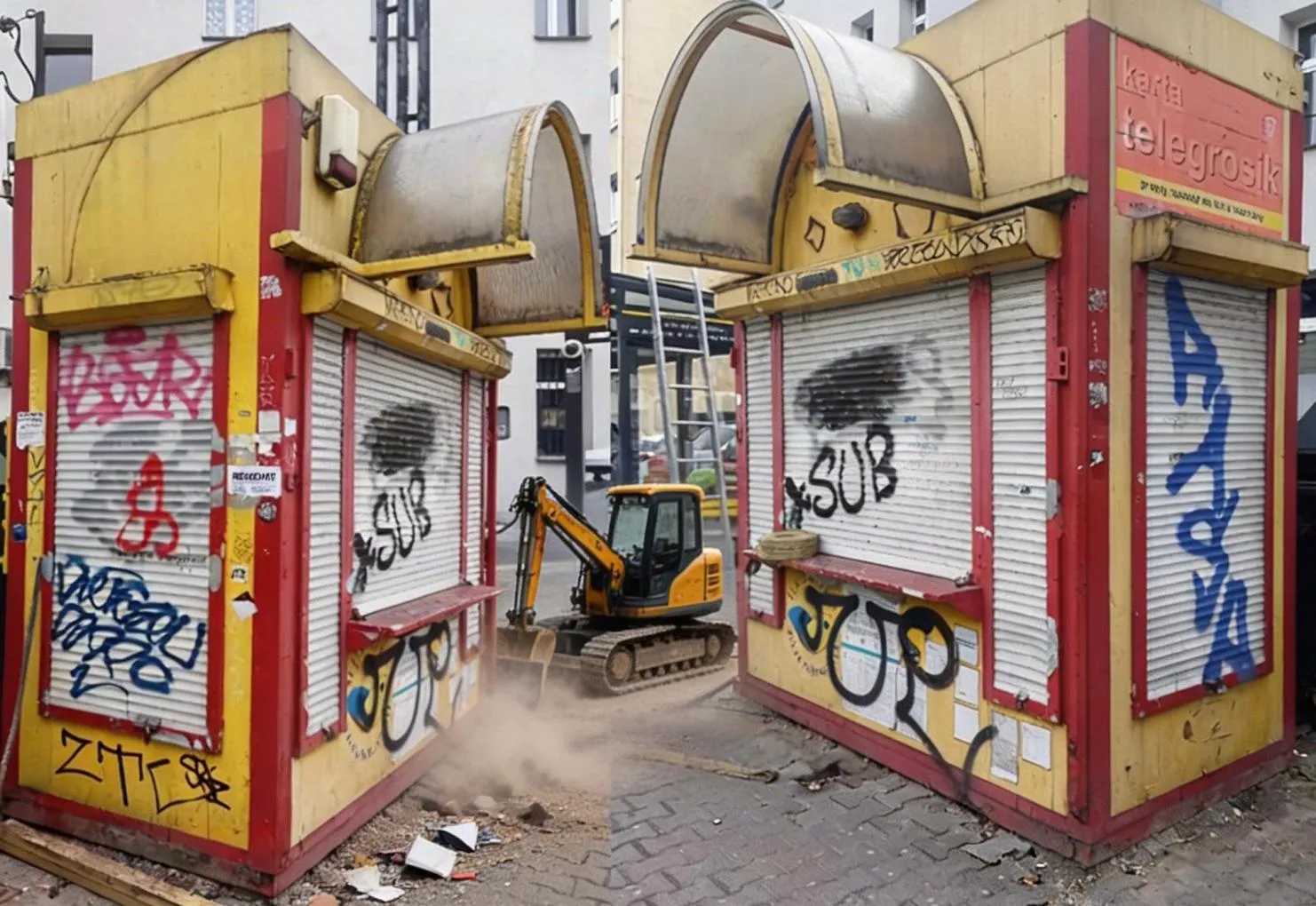 W Gliwicach usunięto ostatni nieczynny kiosk przy ul. Jasnogórskiej