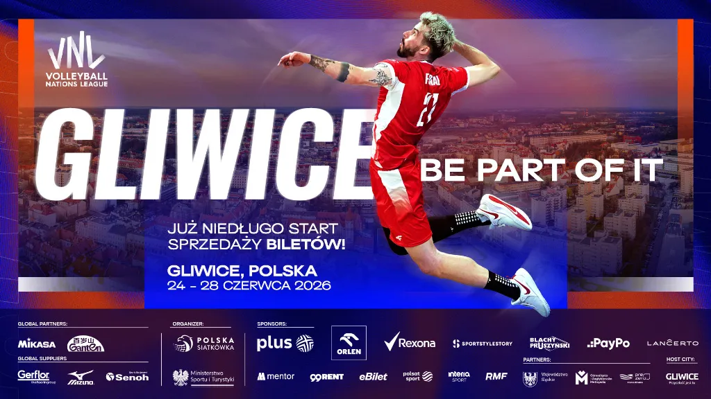 Przedsprzedaż biletów na Siatkarską Ligę Narodów w Gliwicach. 1 kwietnia tylko dla posiadaczy Gliwickiej Karty Mieszkańca