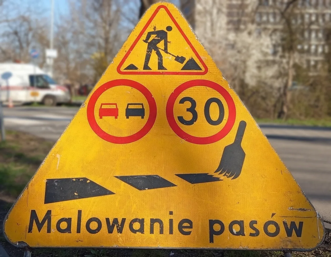Odnawianie oznakowania dróg i pasów rowerowych wstrzymane z powodu deszczu