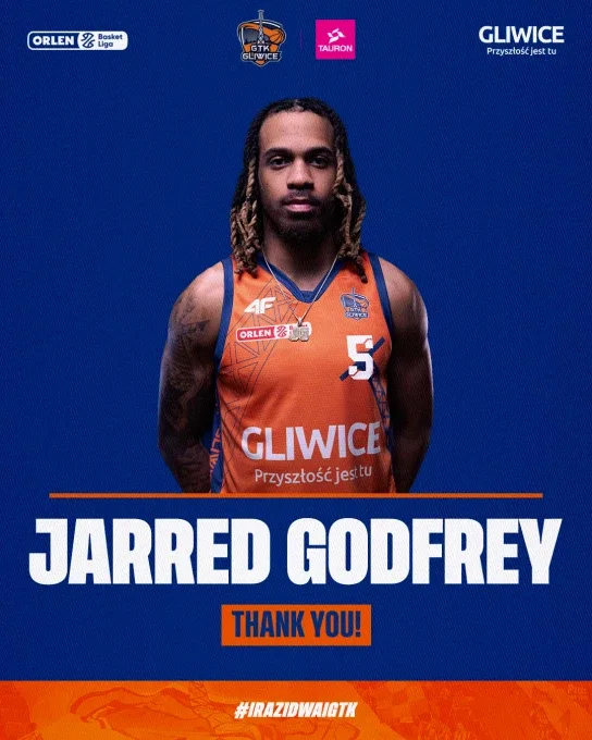 Jarred Godfrey odchodzi z TAURON GTK Gliwice
