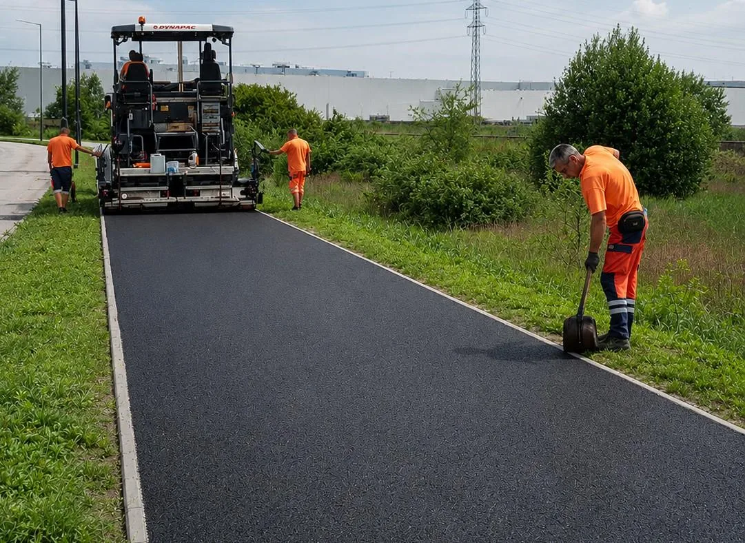 Ostatni etap asfaltowania na pierwszym odcinku Edisona