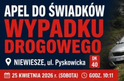 Apel o pomoc w ustaleniu świadków wypadku na ul. Pyskowickiej w Niewieszu
