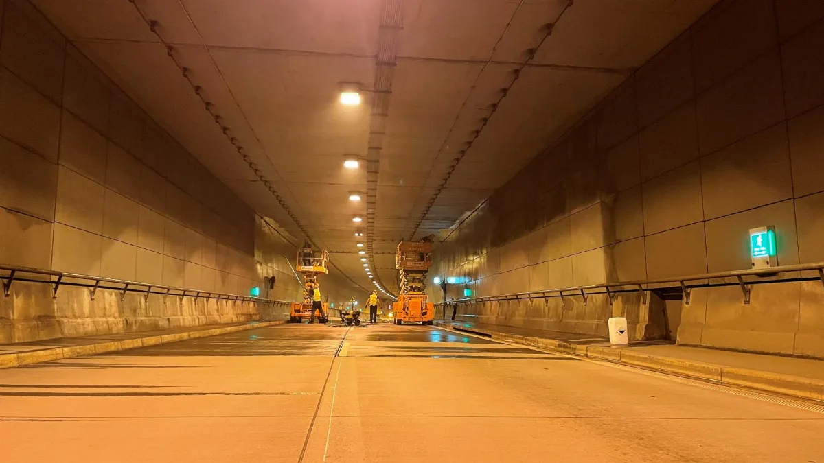 Nocne prace serwisowe w tunelu DTŚ w Gliwicach