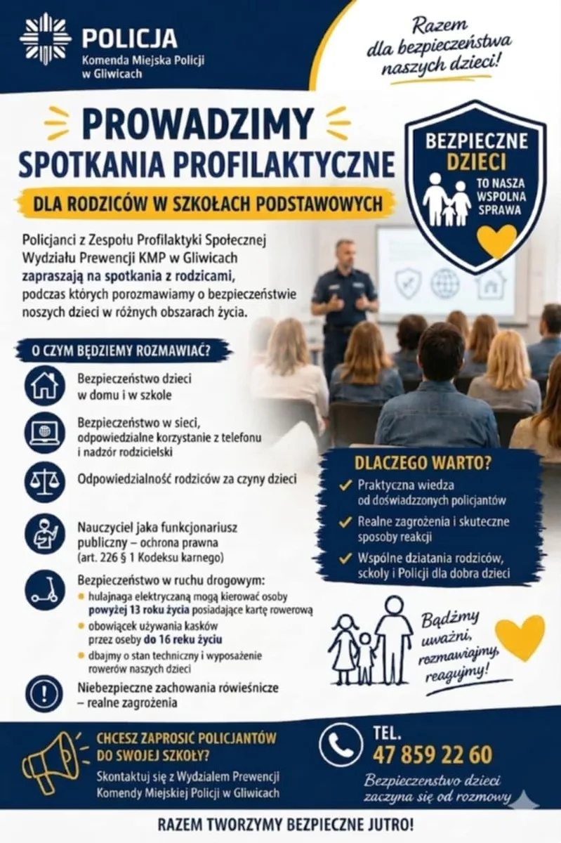 Spotkania policjantów z rodzicami i nauczycielami na temat bezpieczeństwa dzieci