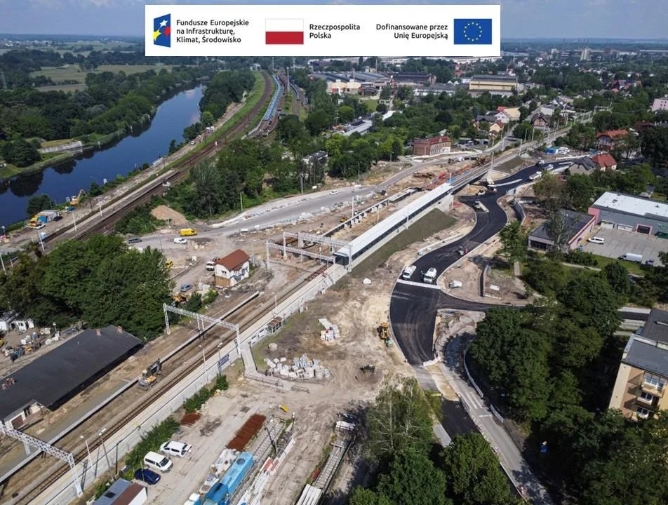 Postępy w budowie węzła przesiadkowego Gliwice-Łabędy